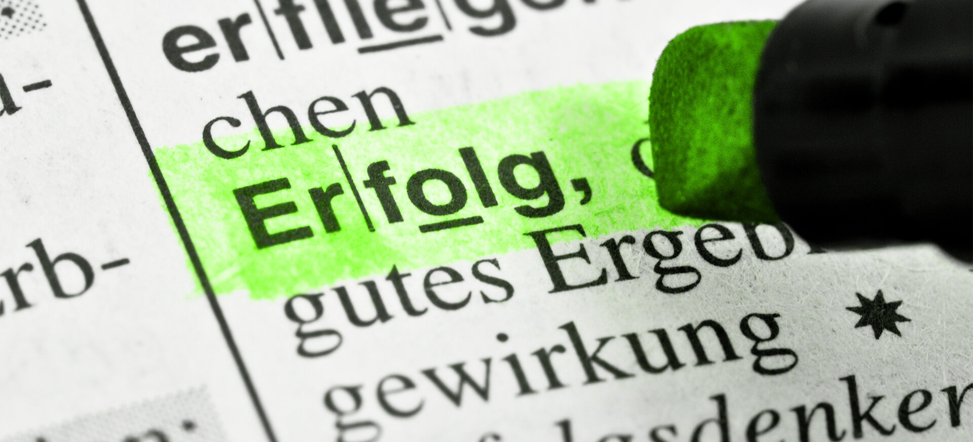 Duden-Eintrag Erfolg mit Textmarker